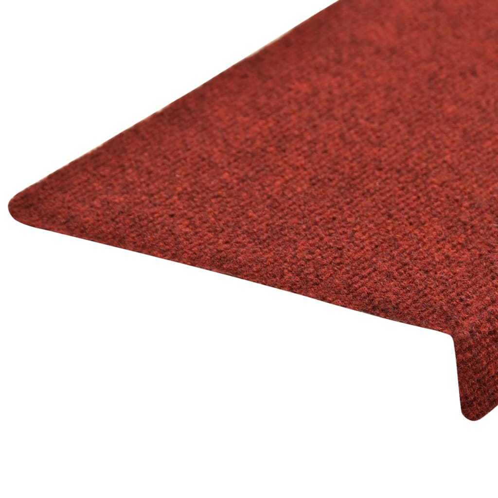 Treppenmatten 10 Stk. Bordeauxrot 65x25 cm Nadelvlies