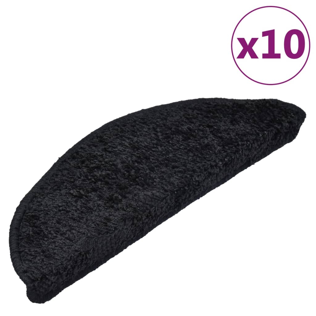 Stufenmatten 10 Stk. 65x25 cm Schwarz