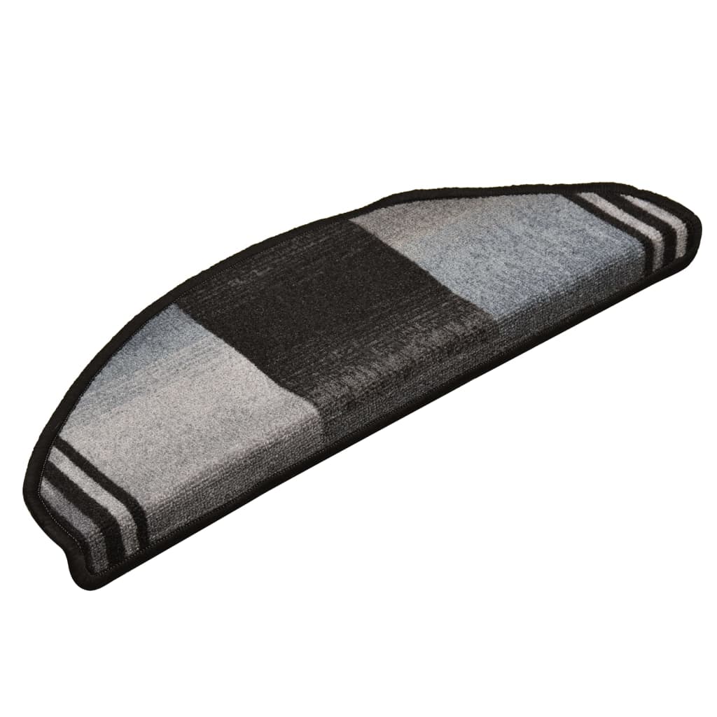 Treppenstufen-Matten Selbstklebend 10 Stk 65x25 cm Schwarz/Grau