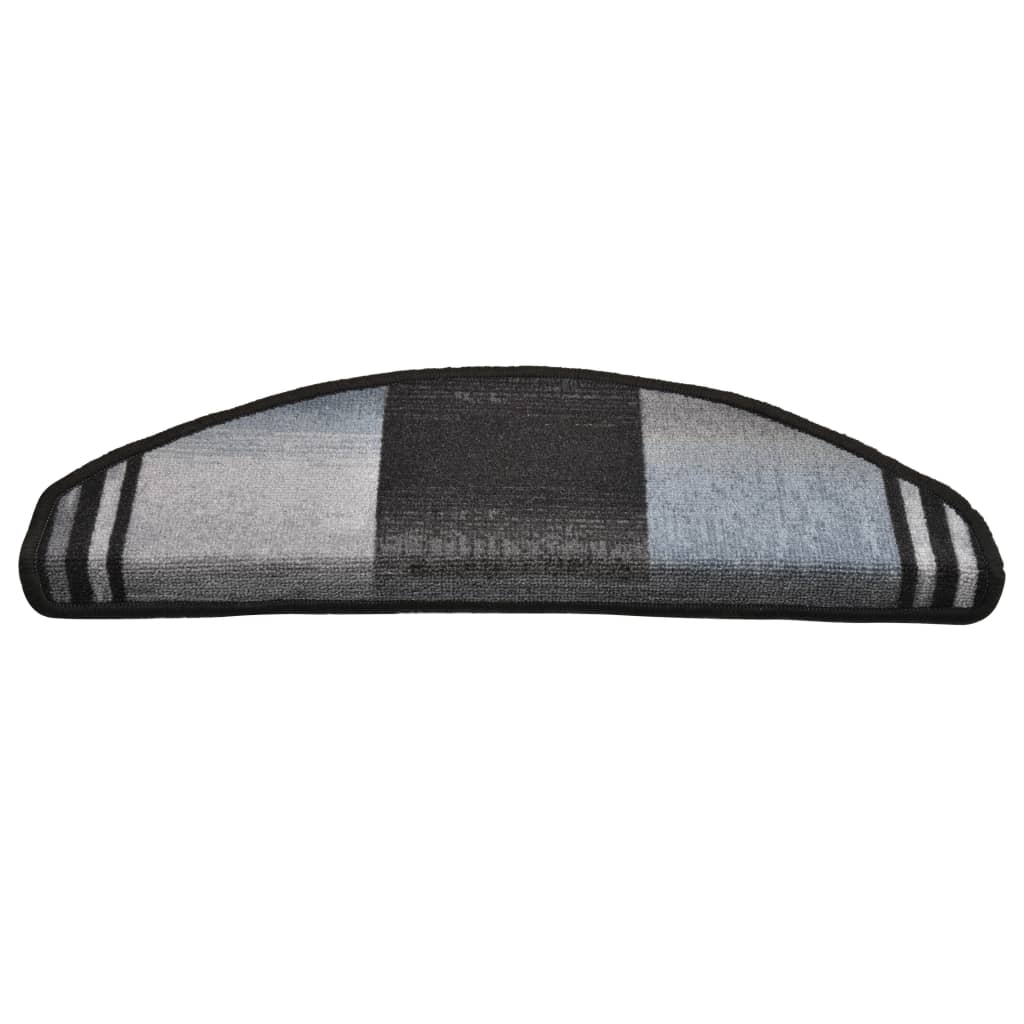 Treppenstufen-Matten Selbstklebend 10 Stk 65x25 cm Schwarz/Grau