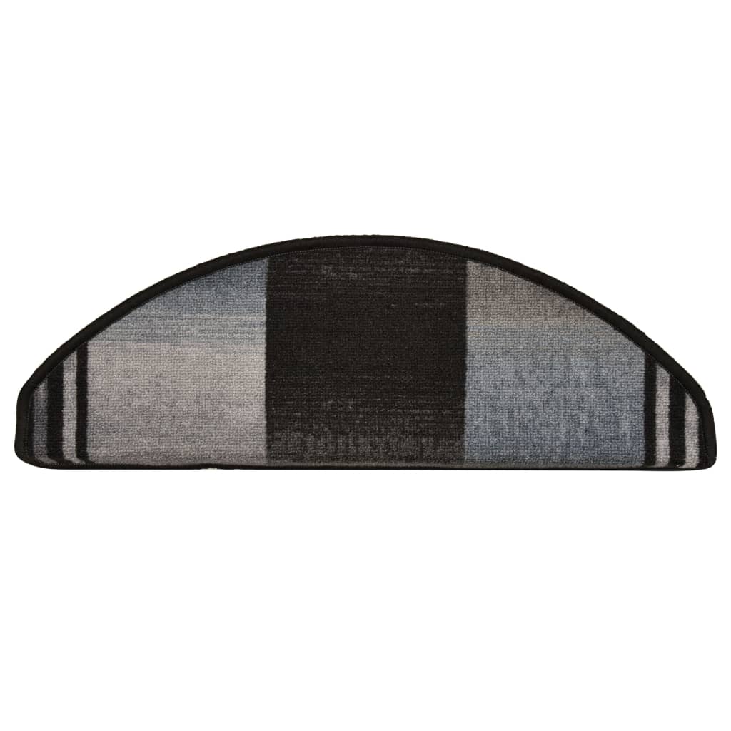 Treppenstufen-Matten Selbstklebend 10 Stk 65x25 cm Schwarz/Grau