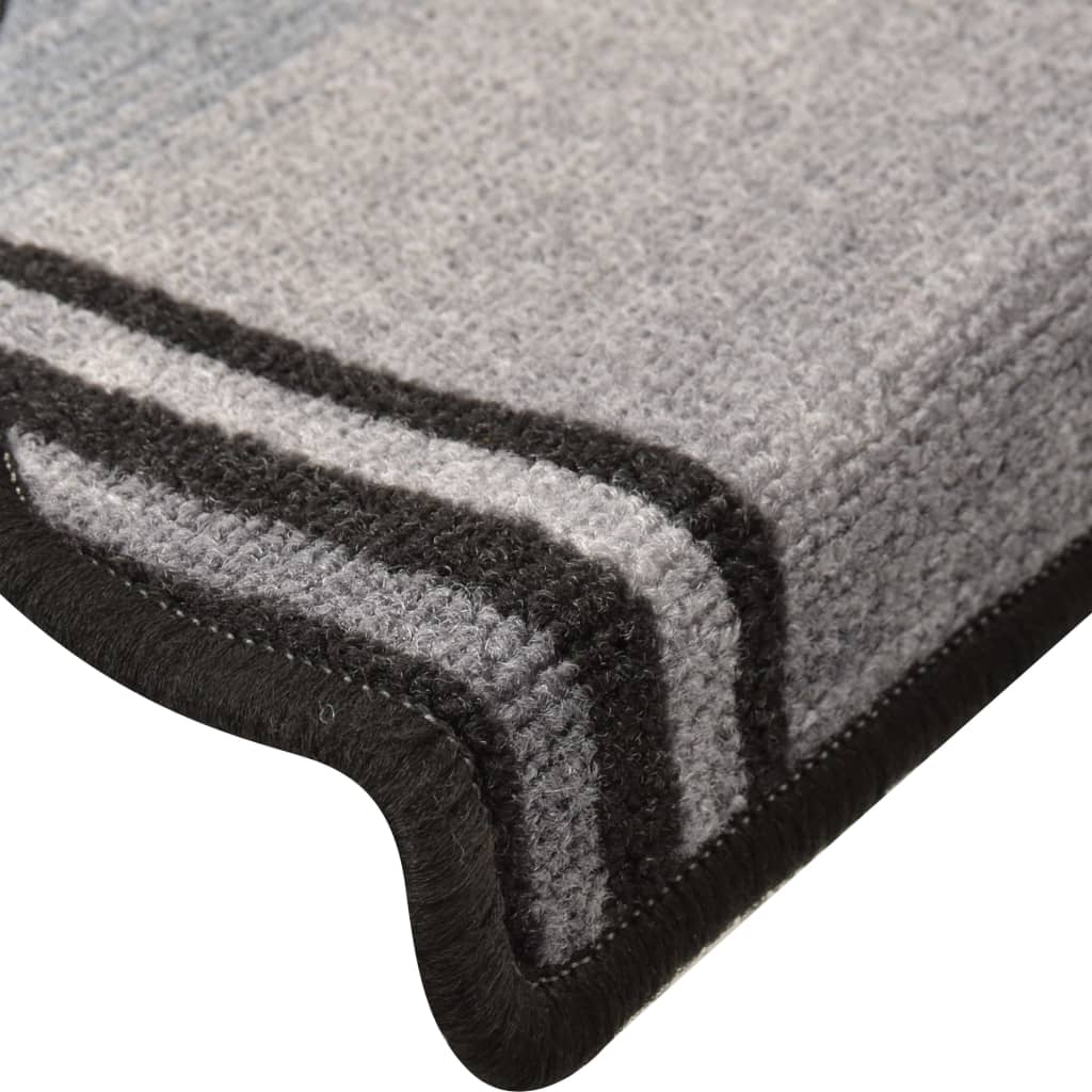 Treppenstufen-Matten Selbstklebend 10 Stk 65x25 cm Schwarz/Grau