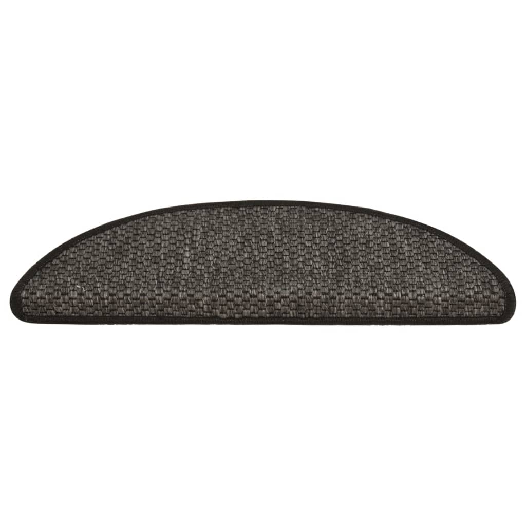 Treppenmatten Selbstklebend Sisal 15 Stk. 56x20 cm Anthrazit