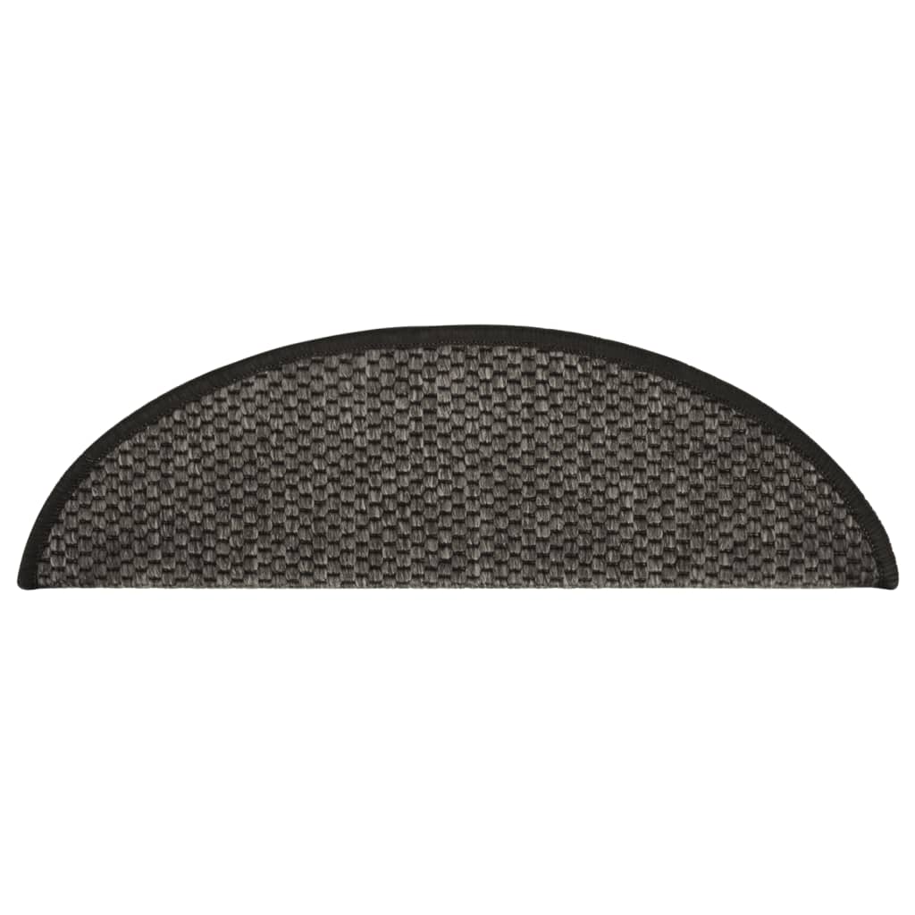 Treppenmatten Selbstklebend Sisal 15 Stk. 56x20 cm Anthrazit