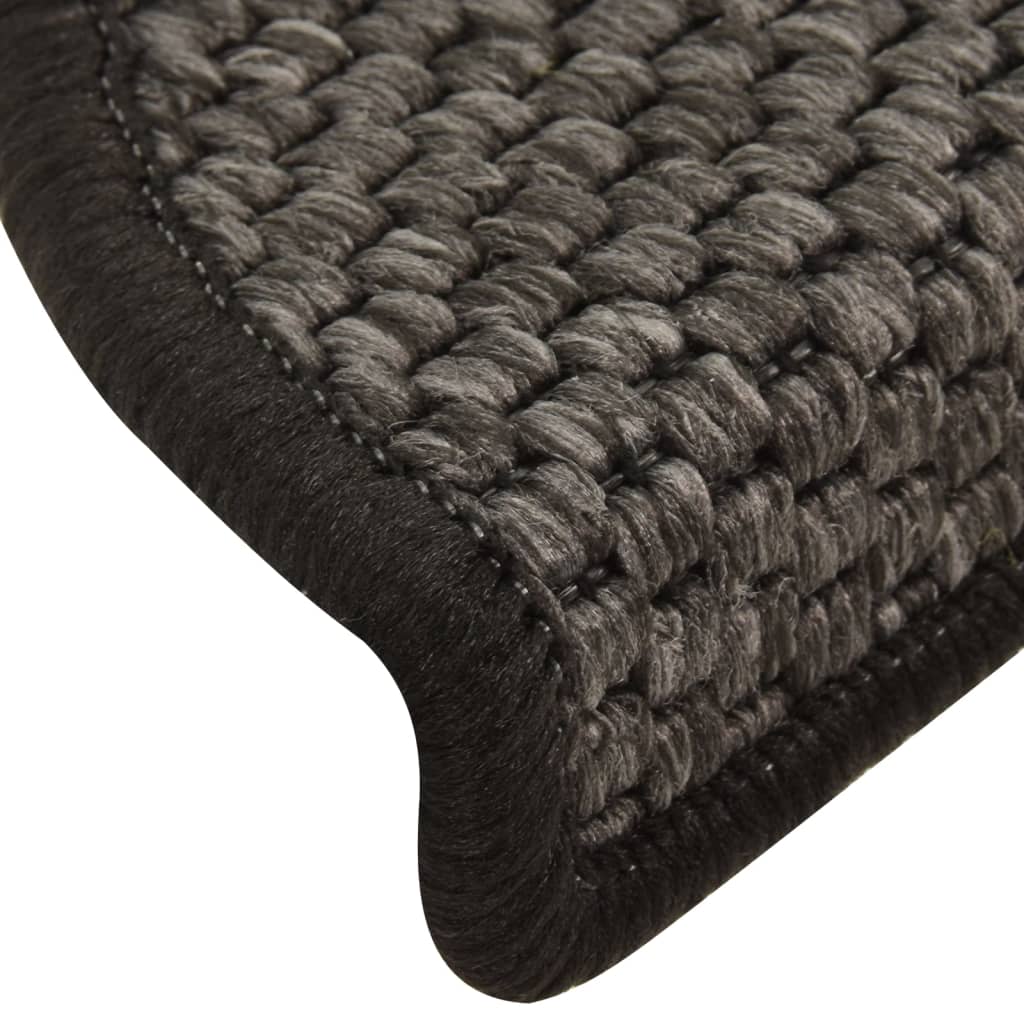 Treppenmatten Selbstklebend Sisal 15 Stk. 56x20 cm Anthrazit