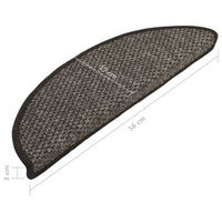 Thumbnail for Treppenmatten Selbstklebend Sisal 15 Stk. 56x20 cm Anthrazit