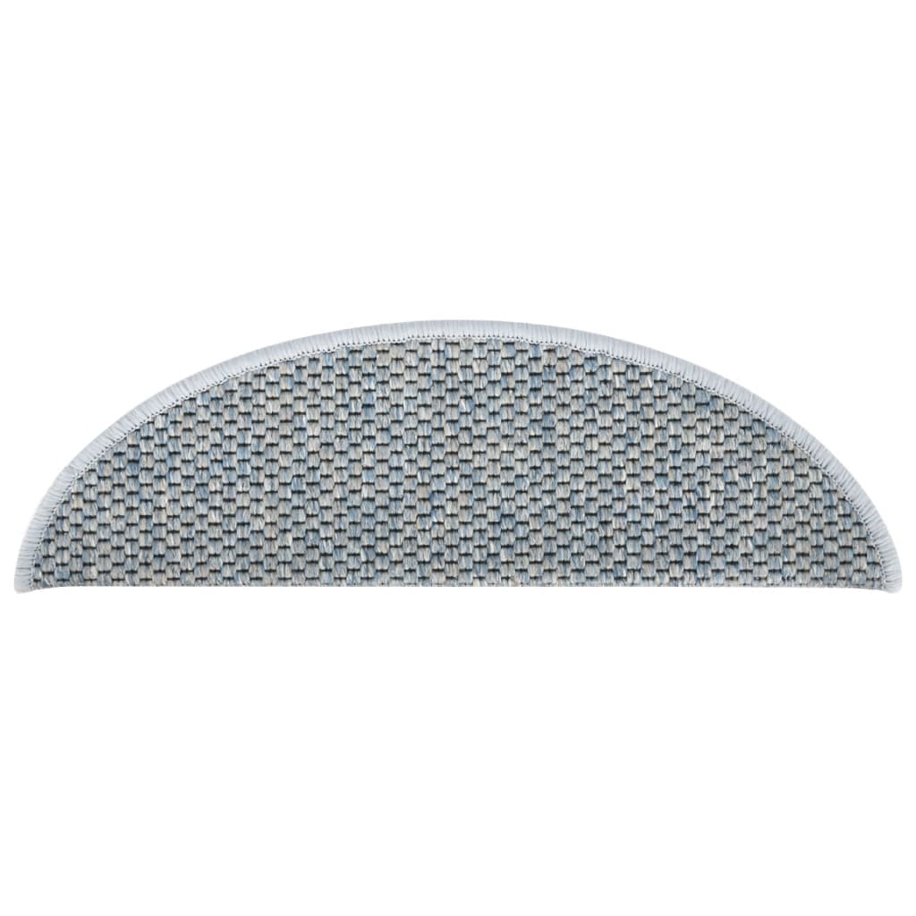 Treppenmatten Selbstklebend Sisal-Optik 15 Stk. 56x20cm Blau