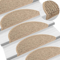 Thumbnail for Treppenmatten Selbstklebend Sisal 15 Stk. 56x20 cm Dunkelbeige
