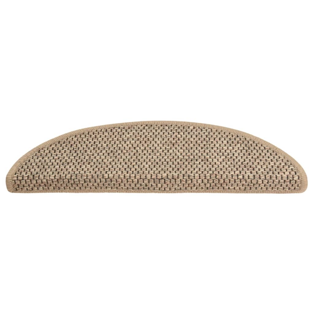 Treppenmatten Selbstklebend Sisal 15 Stk. 56x20 cm Dunkelbeige