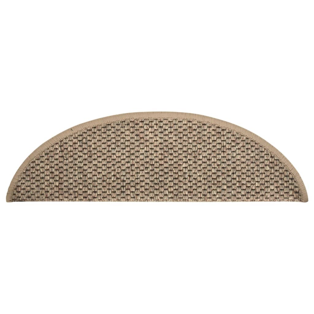 Treppenmatten Selbstklebend Sisal 15 Stk. 56x20 cm Dunkelbeige