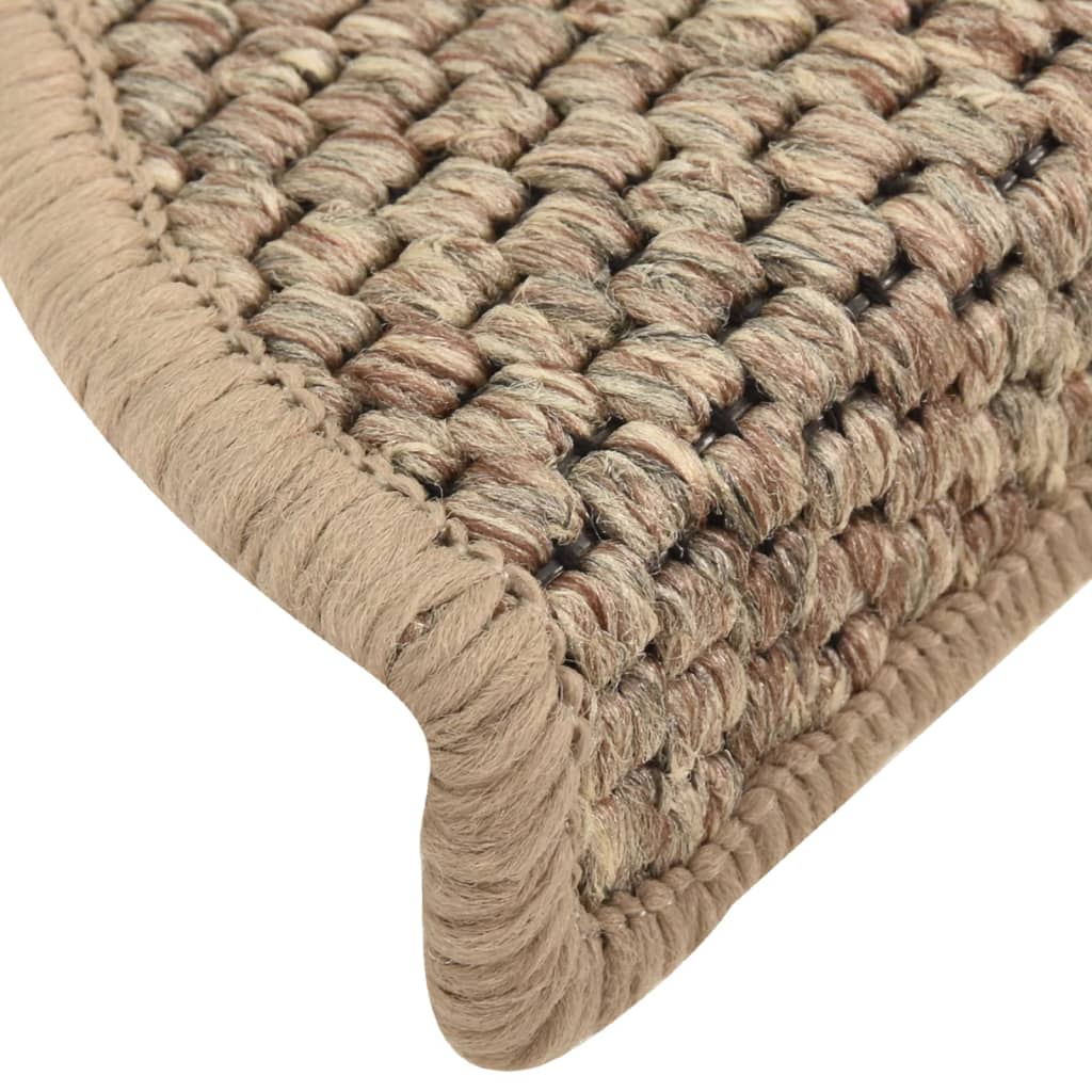 Treppenmatten Selbstklebend Sisal 15 Stk. 56x20 cm Dunkelbeige