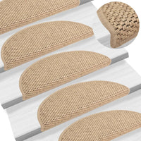 Thumbnail for Treppenmatten Selbstklebend Sisal-Optik 15 Stk. 56x17x3 cm Sand