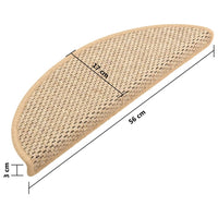 Thumbnail for Treppenmatten Selbstklebend Sisal 15 Stk. 56x17x3 cm Hellbeige