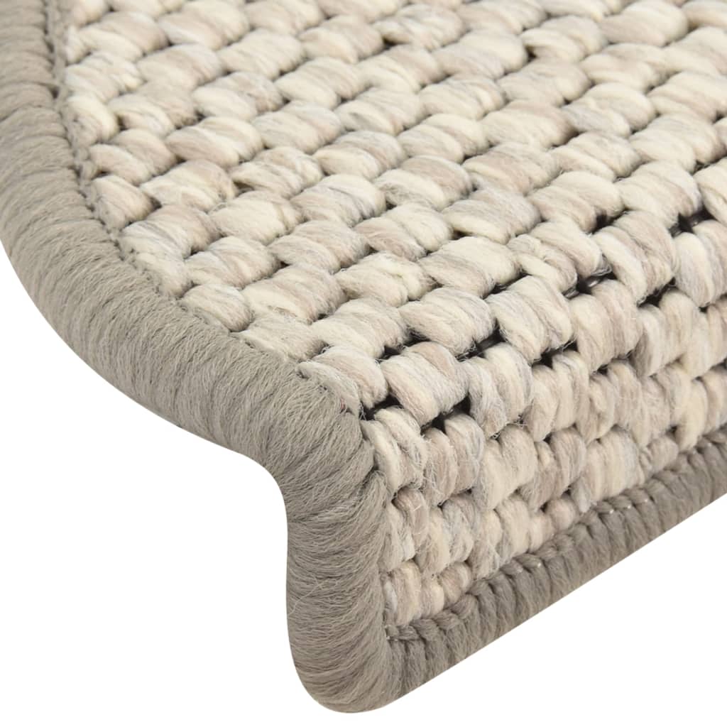 Treppenmatten Selbstklebend Sisal-Optik 15 Stk. 65x21x4cm Beige