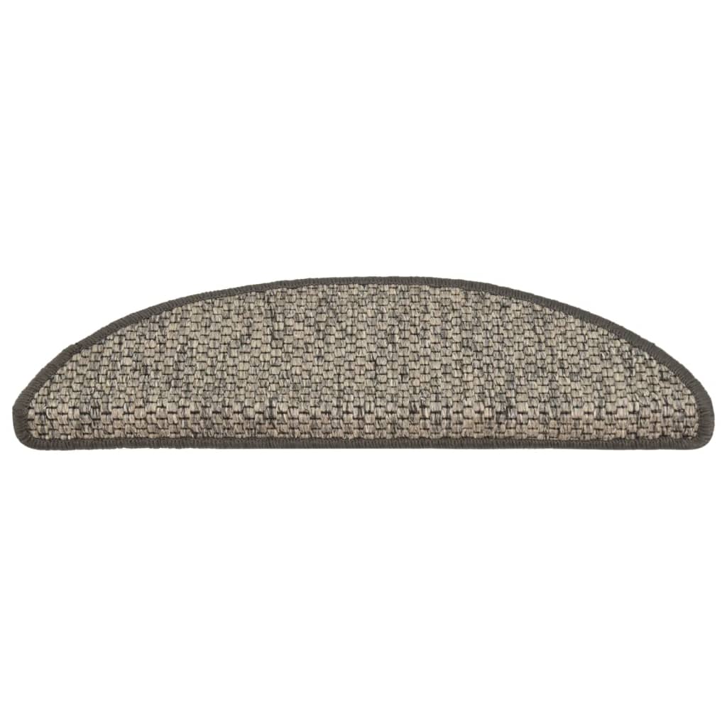 Treppenmatten Selbstklebend Sisal 15 Stk. 65x25 cm Anthrazit