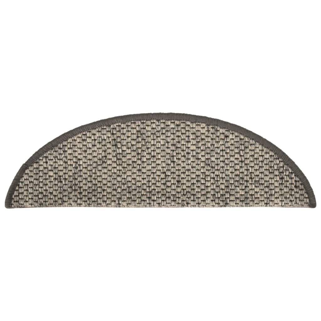 Treppenmatten Selbstklebend Sisal 15 Stk. 65x25 cm Anthrazit