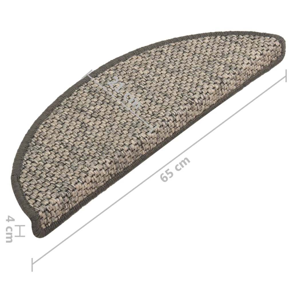 Treppenmatten Selbstklebend Sisal 15 Stk. 65x25 cm Anthrazit