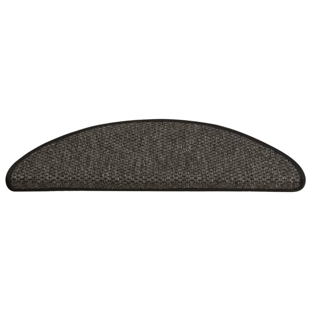 Treppenmatten Selbstklebend Sisal 15 Stk. 65x21x4 cm Anthrazit