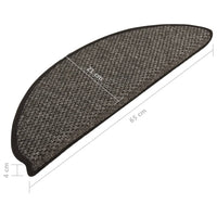 Thumbnail for Treppenmatten Selbstklebend Sisal 15 Stk. 65x21x4 cm Anthrazit