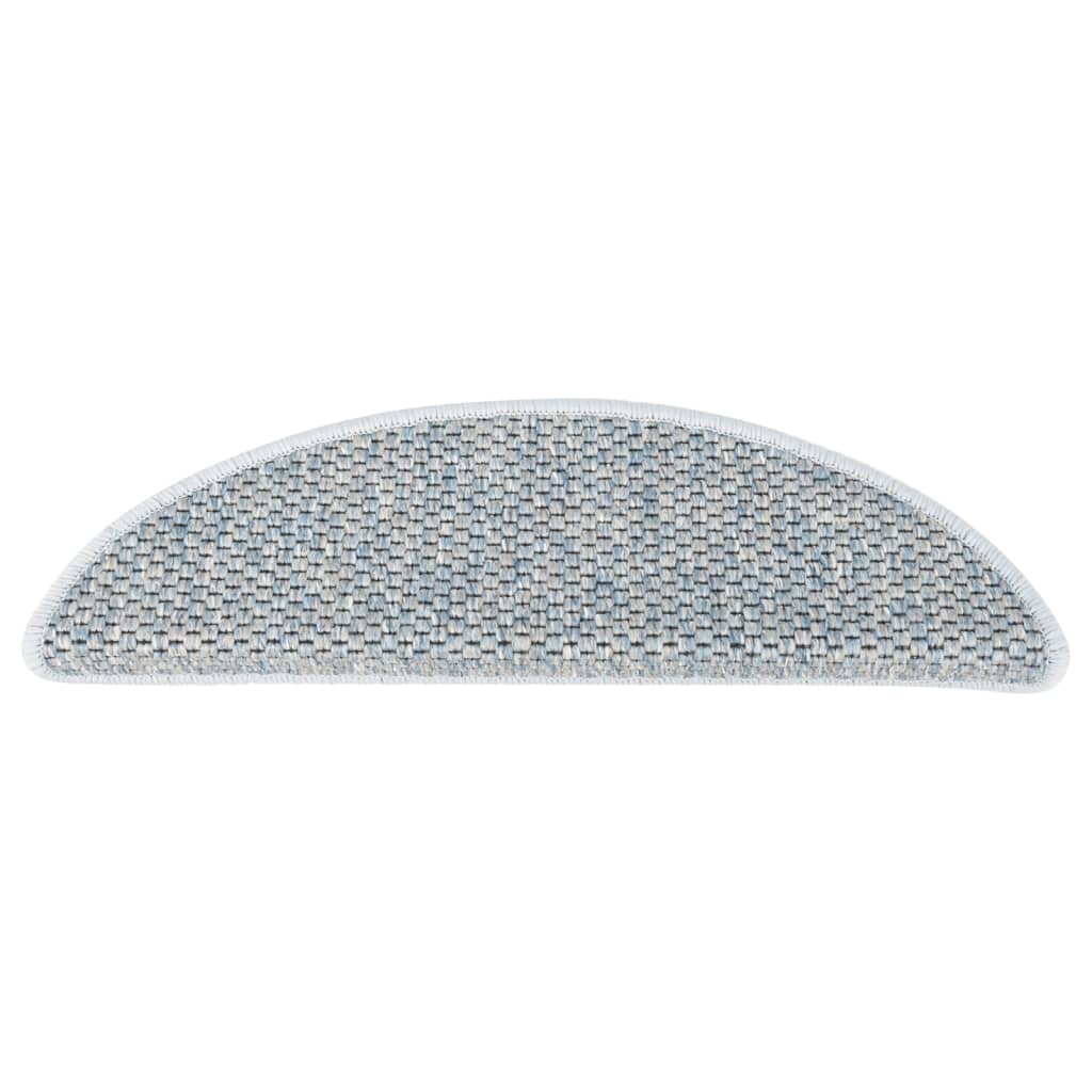 Treppenmatten Selbstklebend Sisal-Optik 15 Stk. 65x25 cm Blau