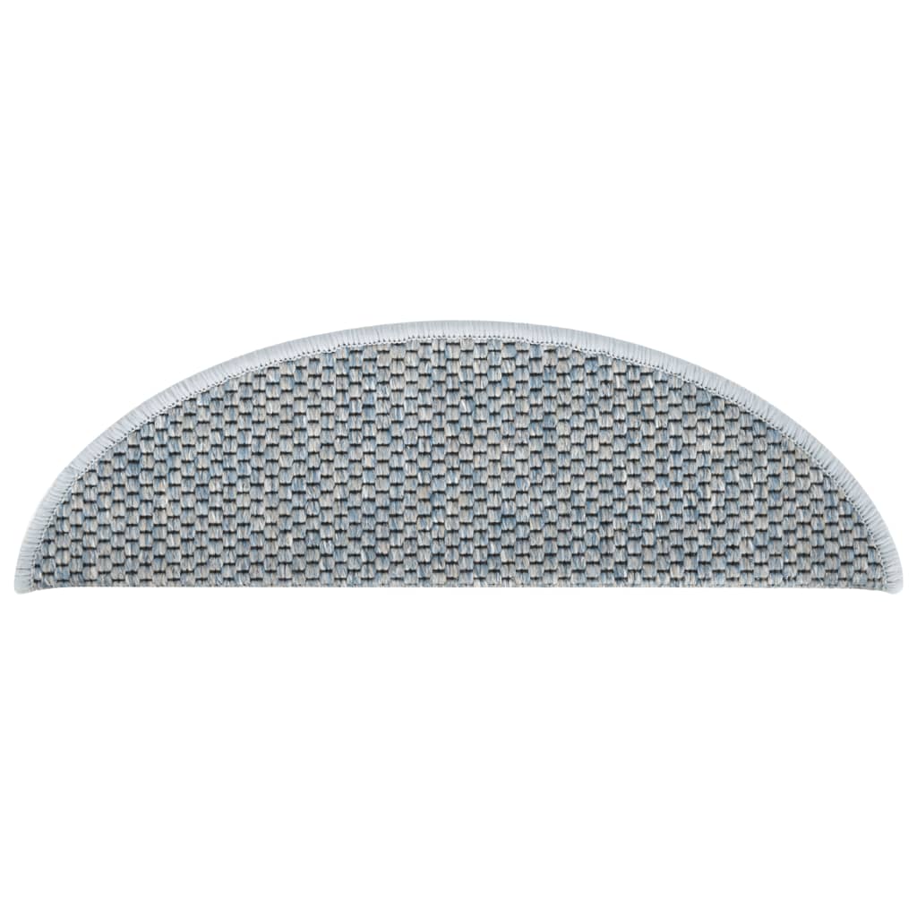 Treppenmatten Selbstklebend Sisal-Optik 15 Stk. 65x25 cm Blau