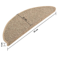 Thumbnail for Treppenmatten Selbstklebend Sisal 15 Stk. 65x21x4cm Dunkelbeige