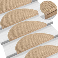 Thumbnail for Treppenmatten Selbstklebend Sisal-Optik 15 Stk. 65x21x4 cm Sand