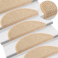 Thumbnail for Treppenmatten Selbstklebend Sisal 15 Stk. 65x21x4 cm Hellbeige