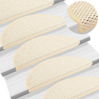 Thumbnail for Treppenmatten Selbstklebend Sisal-Optik 15 Stk. 65x21x4cm Creme