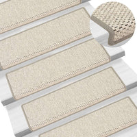 Thumbnail for Treppenmatten Selbstklebend Sisal-Optik 15 Stk. 65x21x4cm Beige
