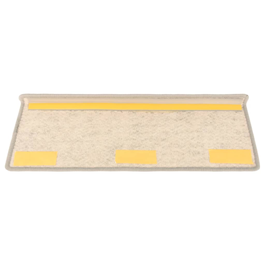 Treppenmatten Selbstklebend Sisal-Optik 15 Stk. 65x25cm Silbern