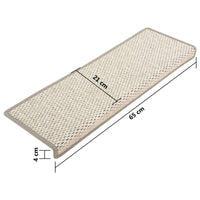 Thumbnail for Treppenmatten Selbstklebend Sisal-Optik 15 Stk. 65x25cm Silbern