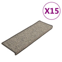 Thumbnail for Treppenmatten Selbstklebend Sisal 15Stk. 65x21x4cm Grau & Beige
