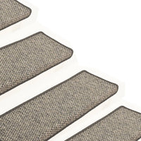 Thumbnail for Treppenmatten Selbstklebend Sisal 15Stk. 65x21x4cm Grau & Beige