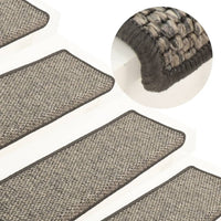 Thumbnail for Treppenmatten Selbstklebend Sisal 15Stk. 65x21x4cm Grau & Beige