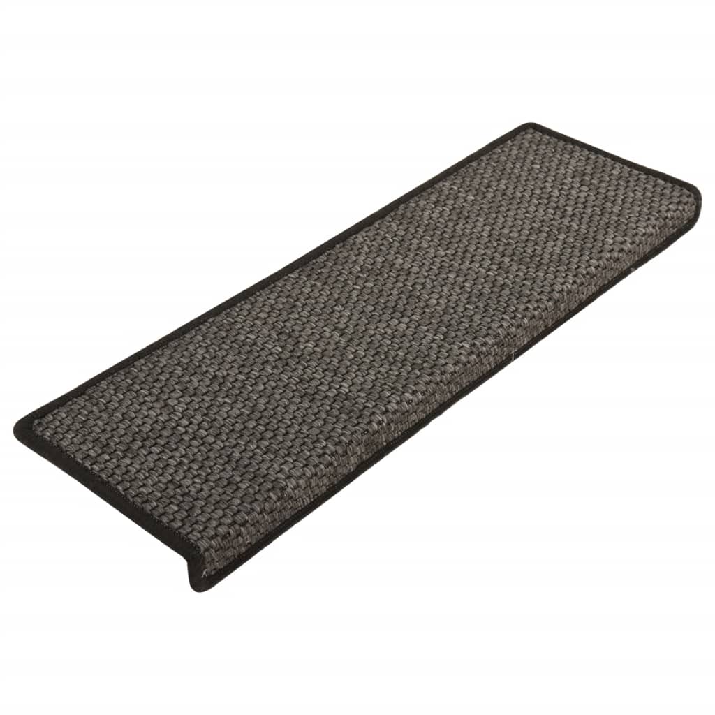 Treppenmatten Selbstklebend Sisal 15 Stk. 65x25 cm Anthrazit