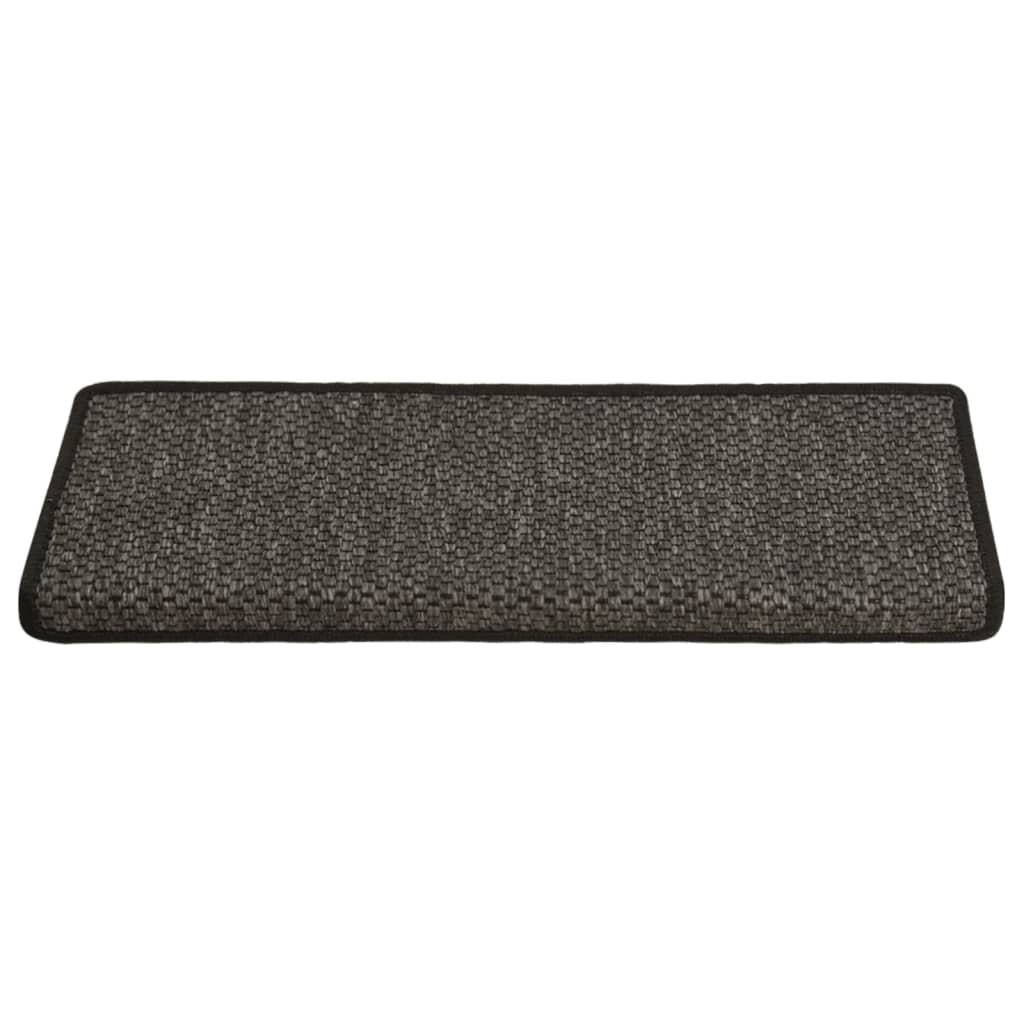 Treppenmatten Selbstklebend Sisal 15 Stk. 65x25 cm Anthrazit