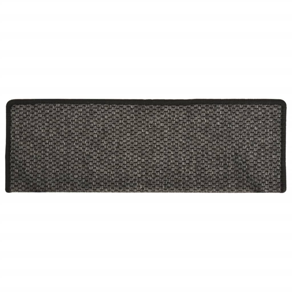 Treppenmatten Selbstklebend Sisal 15 Stk. 65x25 cm Anthrazit