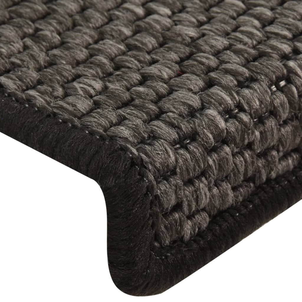 Treppenmatten Selbstklebend Sisal 15 Stk. 65x25 cm Anthrazit