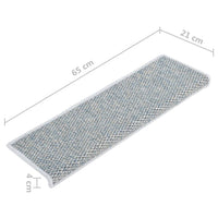 Thumbnail for Treppenmatten Selbstklebend Sisal-Optik 15 Stk. 65x21x4 cm Blau