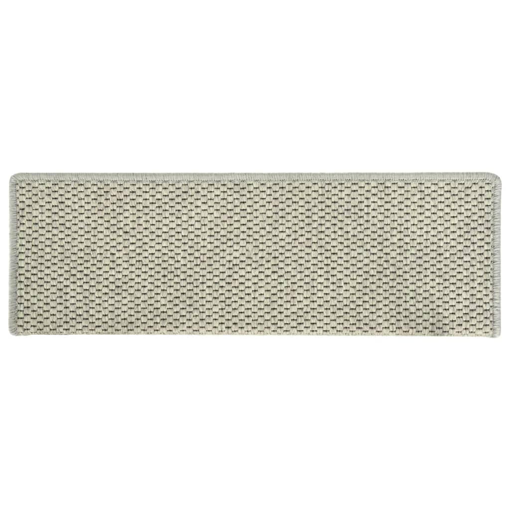 Treppenmatten Selbstklebend Sisal-Optik 15 Stk. 65x21x4 cm Grau