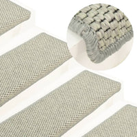 Thumbnail for Treppenmatten Selbstklebend Sisal-Optik 15 Stk. 65x21x4 cm Grau