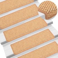 Thumbnail for Treppenmatten Selbstklebend Sisal-Optik 15Stk. 65x21x4cm Orange