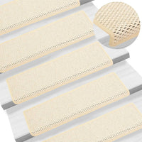 Thumbnail for Treppenmatten Selbstklebend Sisal-Optik 15 Stk. 65x21x4cm Creme