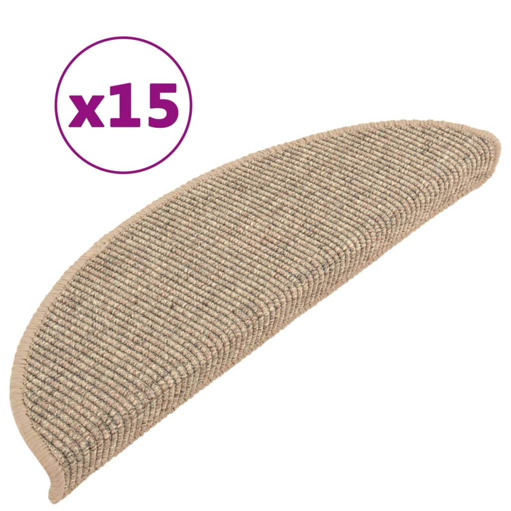Selbstklebende Treppenmatten 15 Stk. 56x20 cm Dunkelbeige