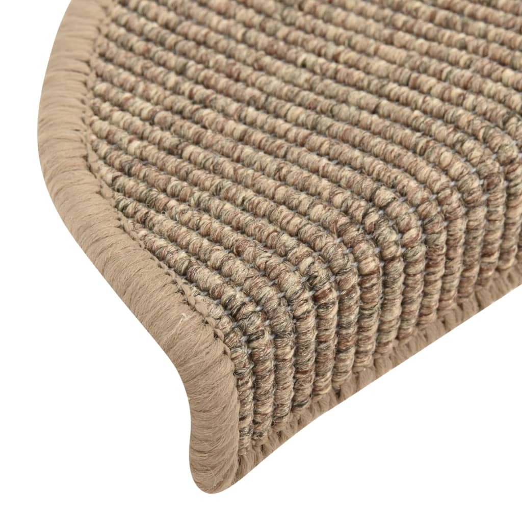 Selbstklebende Treppenmatten 15 Stk. 56x20 cm Dunkelbeige