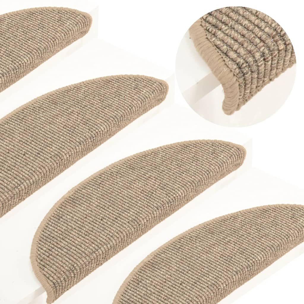 Selbstklebende Treppenmatten 15 Stk. 56x20 cm Dunkelbeige
