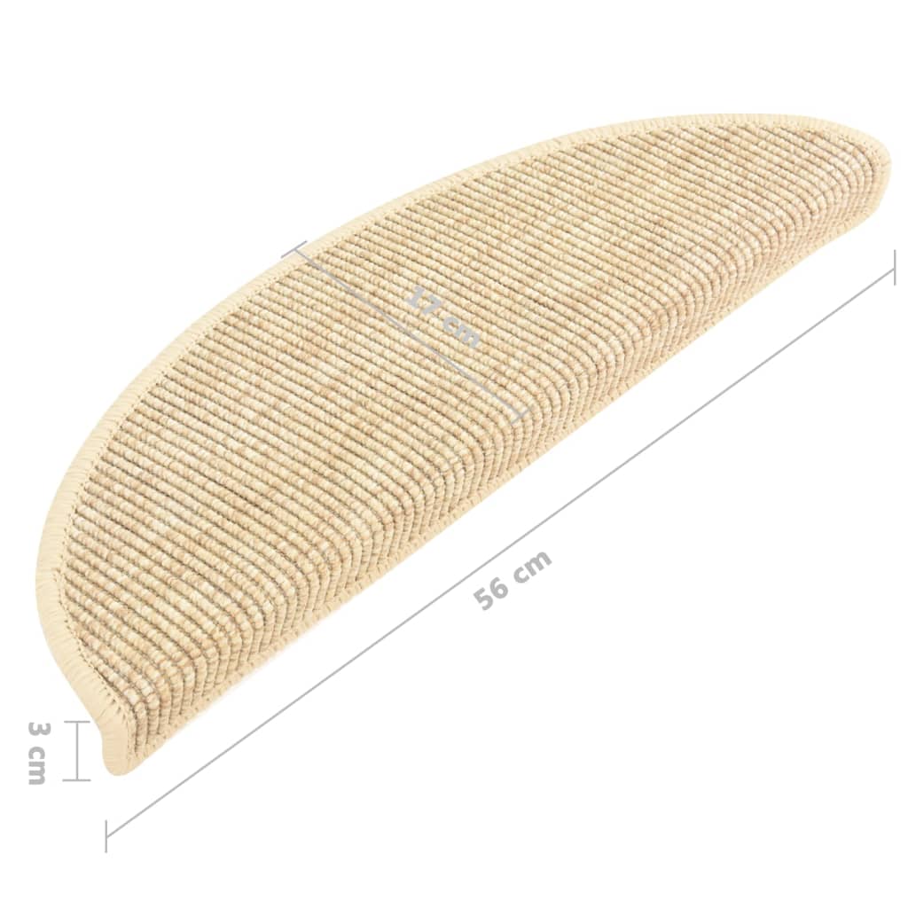 Selbstklebende Treppenmatten 15 Stk. 56x20 cm Hellbeige