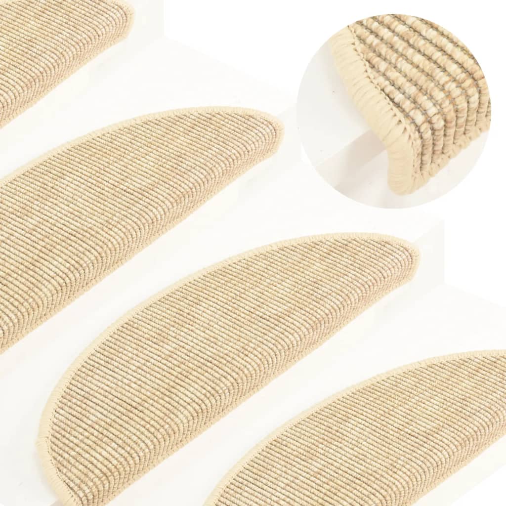 Selbstklebende Treppenmatten 15 Stk. 56x20 cm Hellbeige