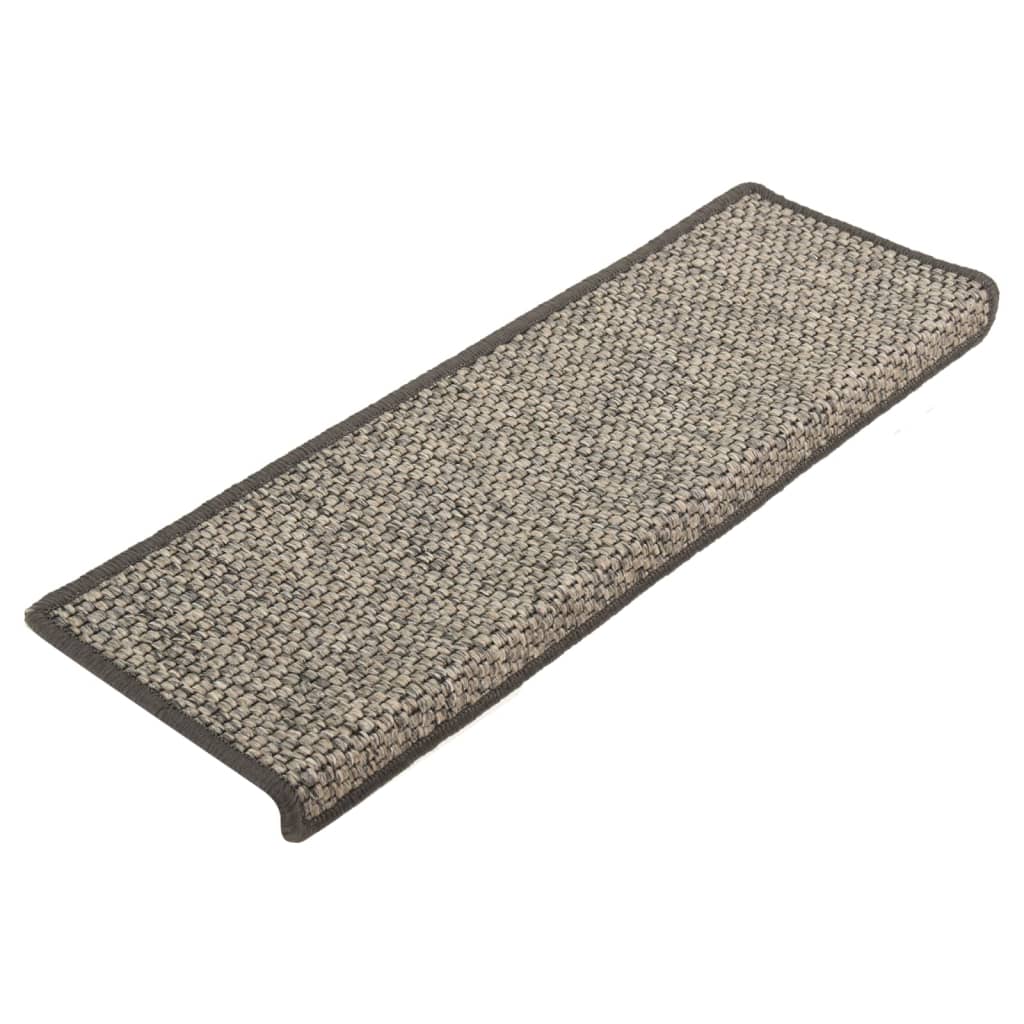 Treppenmatten Selbstklebend 15 Stk. 65x25 cm Grau und Beige